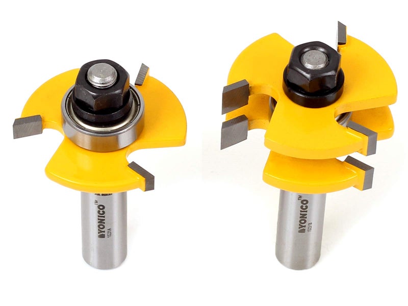 YONICO Tongue and Groove Router Bits Set for 3/4-Inch Stock 1/2-Inch Cutting Depth 1/4-Inch Tongue 2 Bit 1/2-Inch Shank 15221 - Image 5